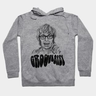 Austin Powers Sketching portrait - groovy baby Hoodie